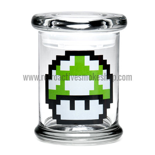 420 Science Medium Pop Top Jar - 1-Up Mushroom - Retro Active Smoke Shop

