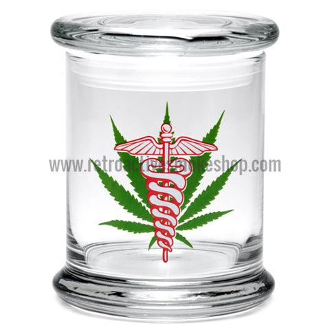 420 Science Large Pop Top Jar - Medical Leaf - Retro Active Smoke Shop
