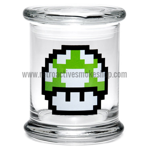 420 Science Large Pop Top Jar - 1-Up Mushroom - Retro Active Smoke Shop
