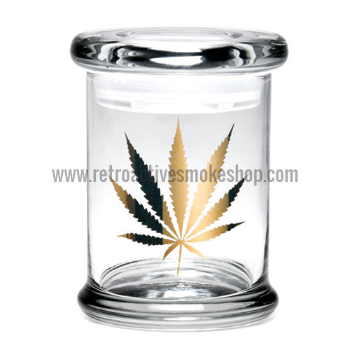 420 Science Medium Pop Top Jar - Gold Leaf - Retro Active Smoke Shop

