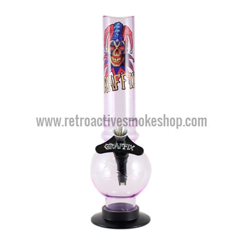Graffix 10" Bubble Skinny Acrylic Waterpipe - Light Purple - Retro Active Smoke Shop
