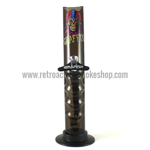 Graffix 10" Gripper Skinny Acrylic Waterpipe - Black - Retro Active Smoke Shop
