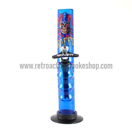 Graffix 10" Gripper Skinny Acrylic Waterpipe - Blue - Retro Active Smoke Shop
