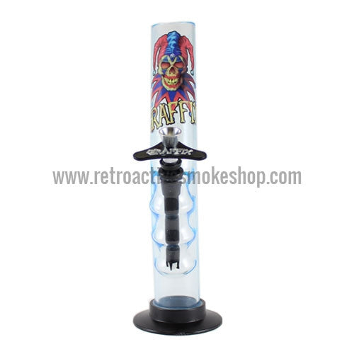 Graffix 10" Gripper Skinny Acrylic Waterpipe - Light Blue - Retro Active Smoke Shop
