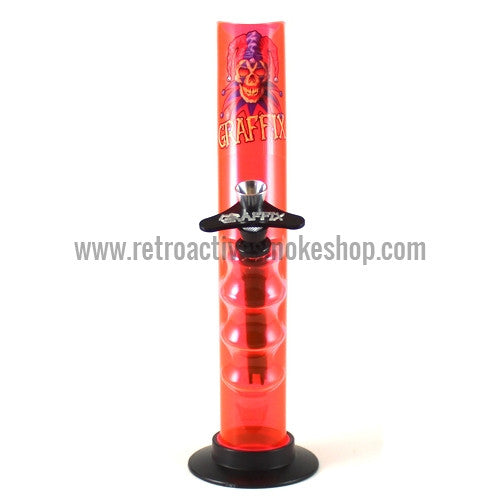 Graffix 10" Gripper Skinny Acrylic Waterpipe - Orange - Retro Active Smoke Shop

