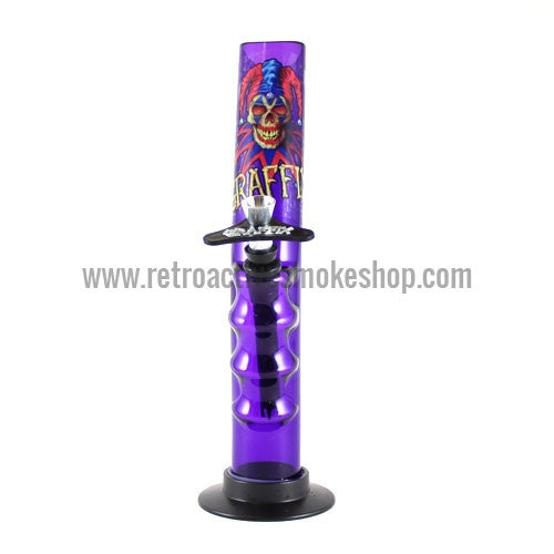 Graffix 10" Gripper Skinny Acrylic Waterpipe - Purple - Retro Active Smoke Shop
