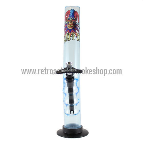 Graffix 12" Gripper Skinny Acrylic Waterpipe - Light Blue - Retro Active Smoke Shop
