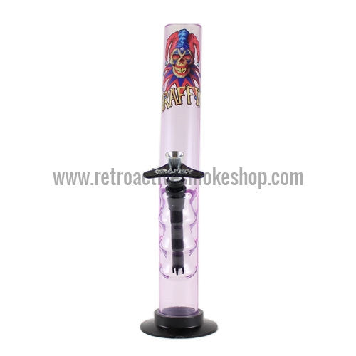 Graffix 12" Gripper Skinny Acrylic Waterpipe - Light Purple - Retro Active Smoke Shop
