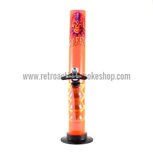 Graffix 12" Gripper Skinny Acrylic Waterpipe - Orange - Retro Active Smoke Shop
