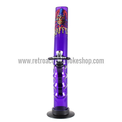 Graffix 12" Gripper Skinny Acrylic Waterpipe - Purple - Retro Active Smoke Shop
