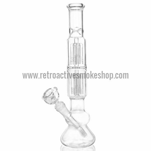 Sabertooth Glass Clear Double Perk Waterpipe - Retro Active Smoke Shop
 - 1