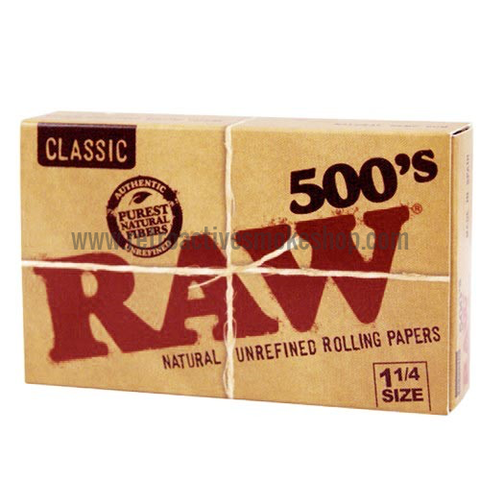 Raw 500's Classic 1 1/4 Rolling Papers - Retro Active Smoke Shop

