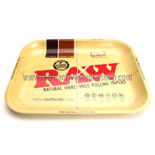Raw Metal Rolling Tray - Large - Retro Active Smoke Shop
